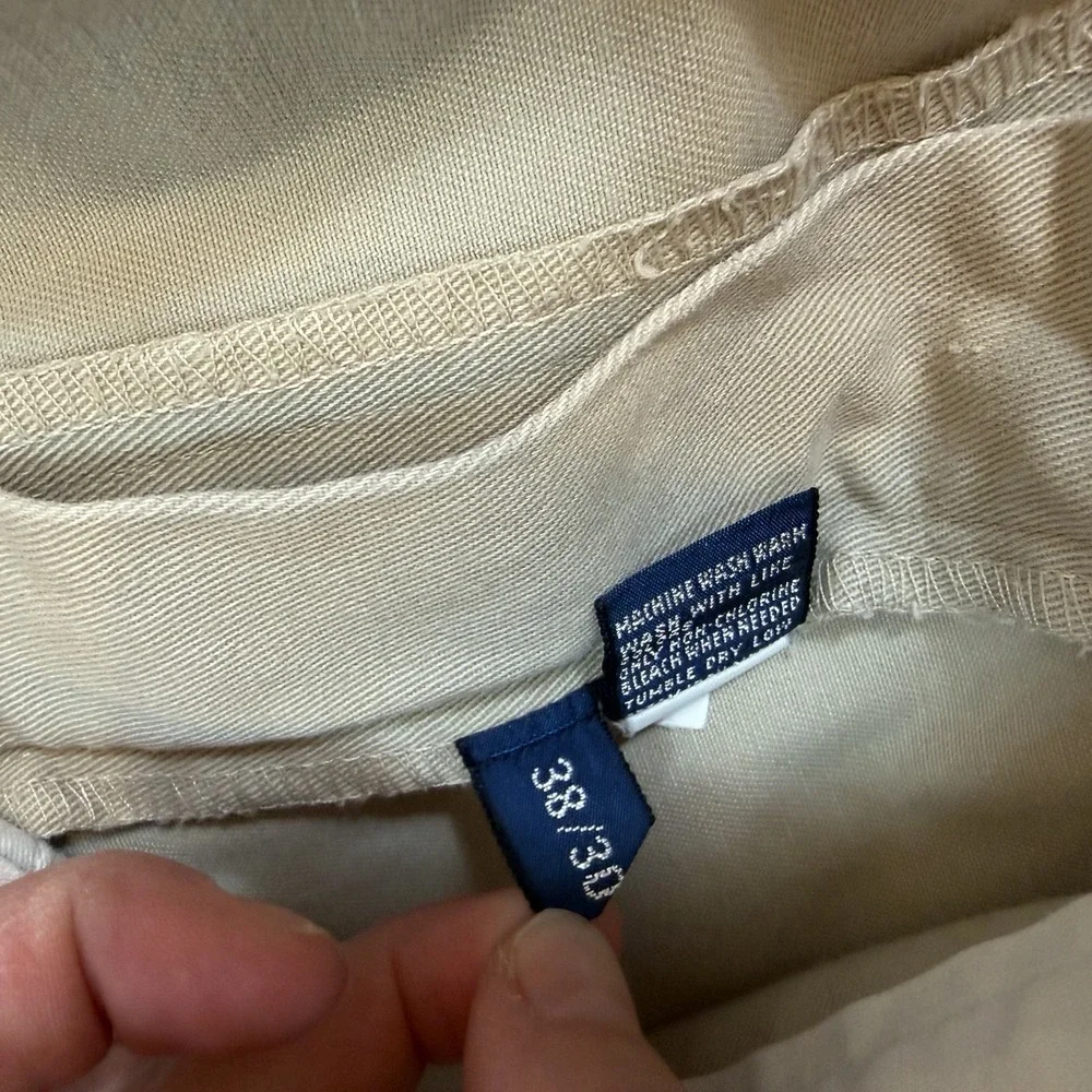 Lot Of 2 Ralph Lauren Polo Pants 38x30 Hammond Pleated Cuffed Trousers‎ Beige